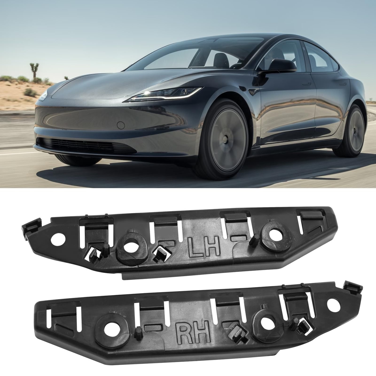 Compatible Front Bumper Bracket for 2017-2024 Tesla Model 3 | Left & Right Fende