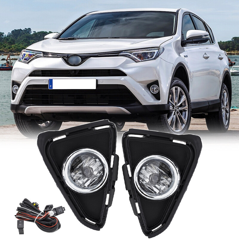 For 2016 2017 2018 Toyota RAV4 2.5L Front Bumper Fog Lights Driving Lamps Pair