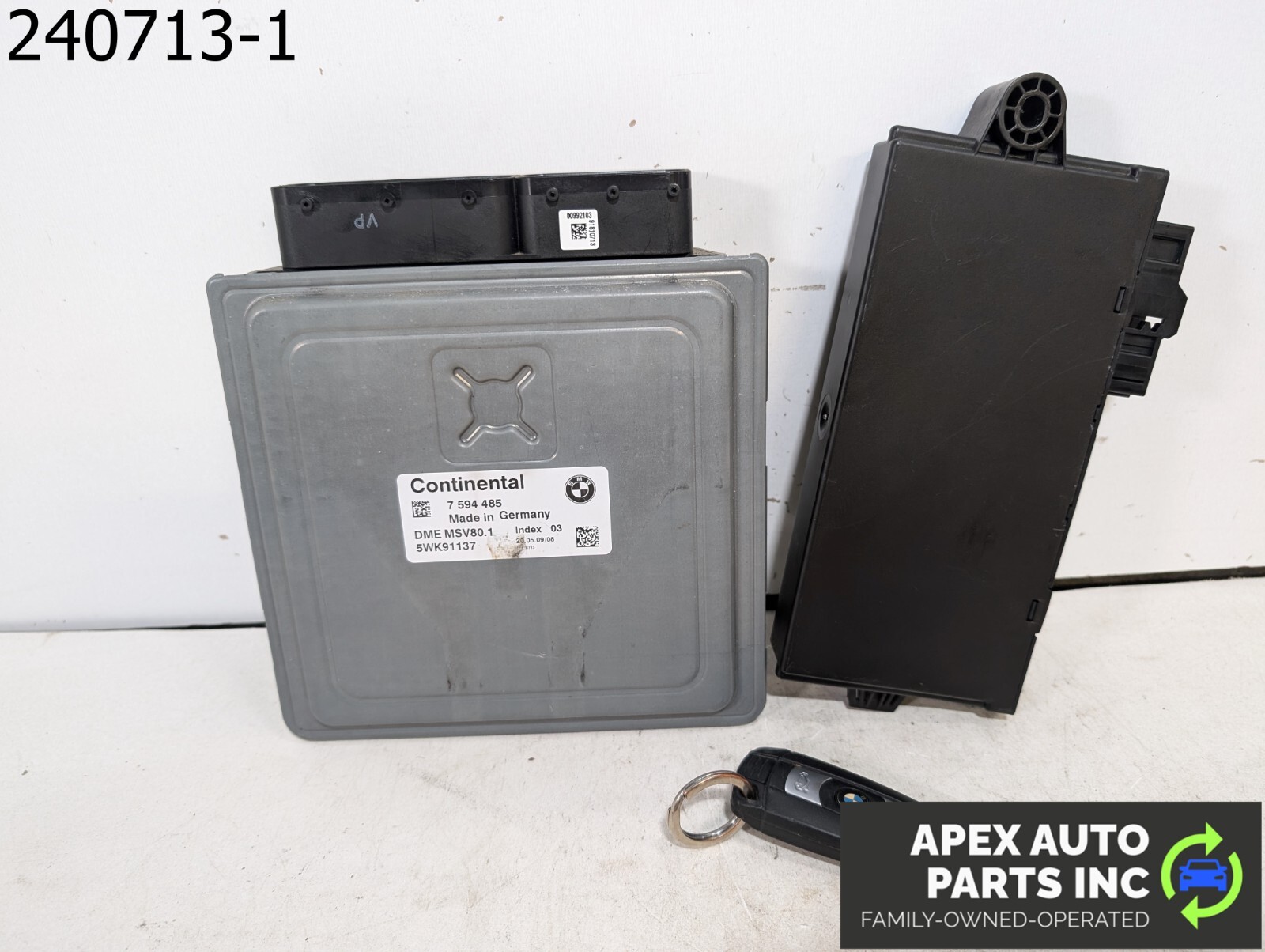 OEM 2009 BMW 328i 3L ECU DME Engine Computer Module CAS Key Set