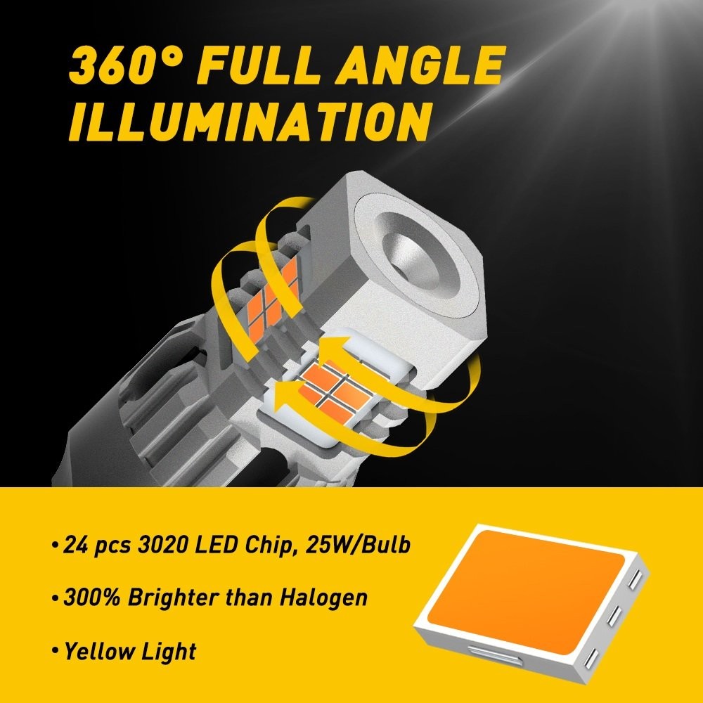 AUXITO Canbus LED Turn Signal Light Bulbs 7440 7441 7444 Amber No Hyper Flash