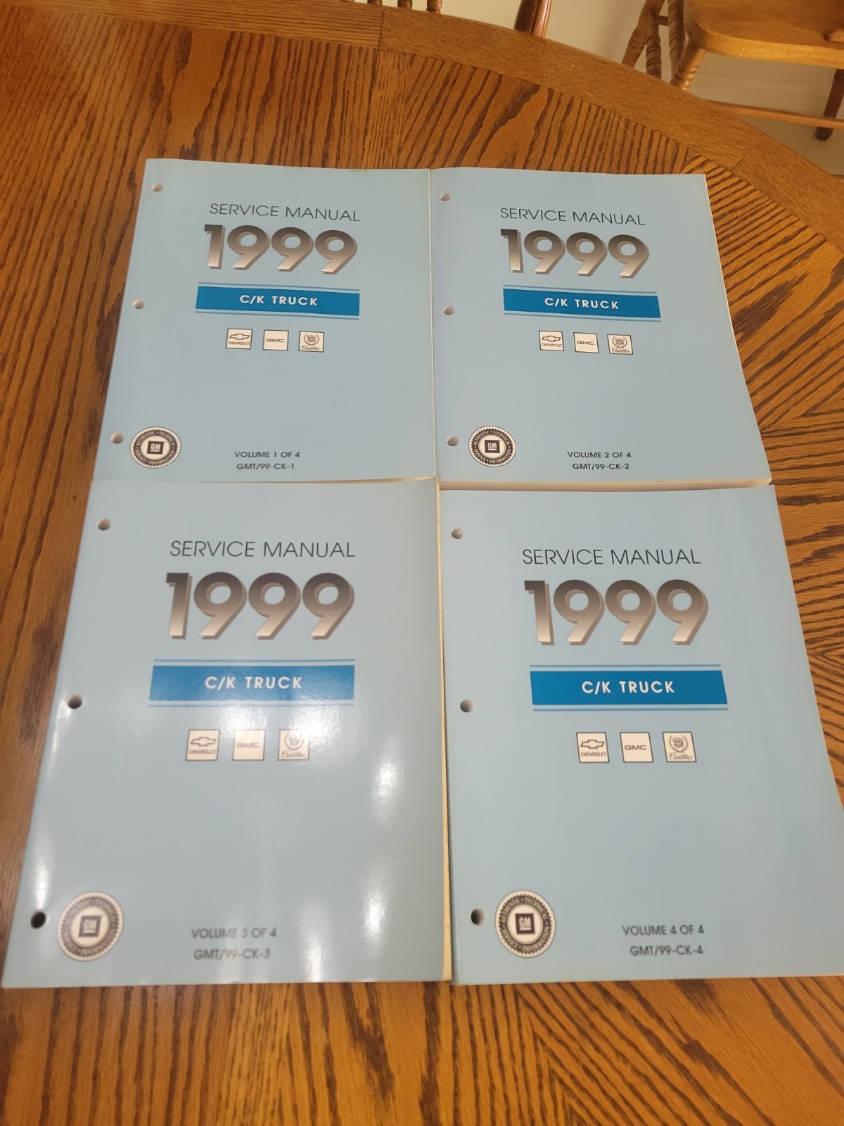 1999 GM C/K Truck Service Manual Set Vol 1 2 3 4 Shop Repair GMT/99-CK Chevrolet