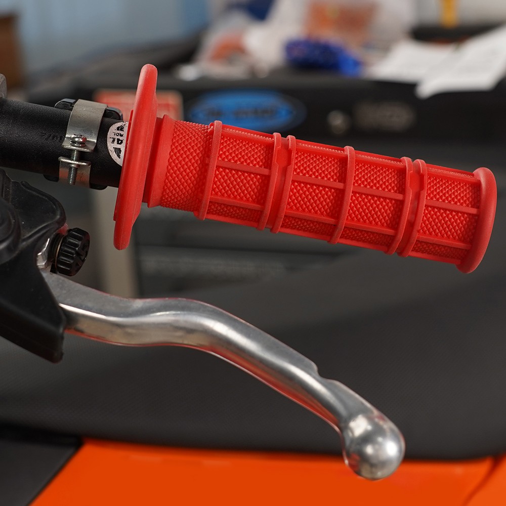 Red Universal 7/8″ & 1″ Soft Rubber Hand Grips for Pit MX Dirt Bike Motorcycle