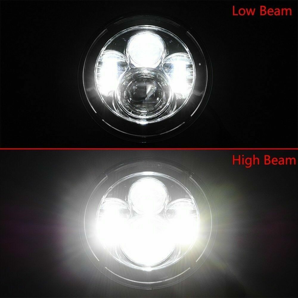 DOT 7″ inch Motorcycle Headlight Lamp Round LED Projector For Harley Cafe Racer