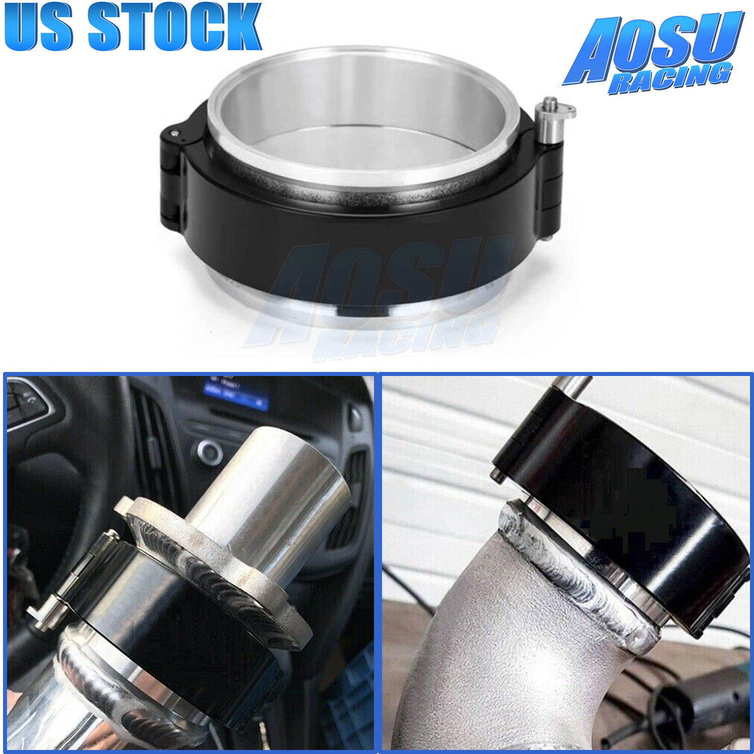 Aluminum 70MM 2.75” HD V-Band Clamp Quick Release For Intake Intercooler Pipes