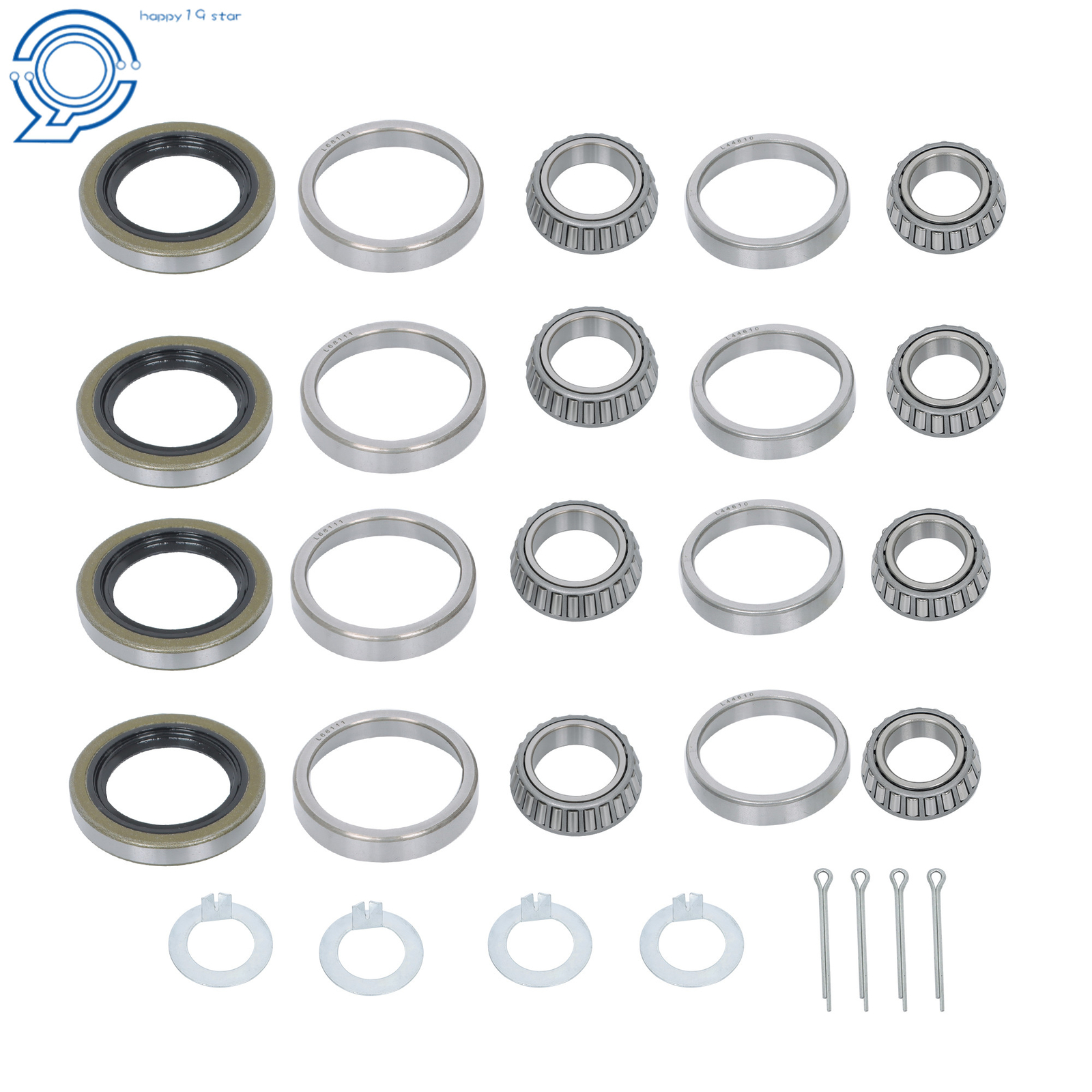 For 1-3/8″ to 1-1/16″ 3500 Lbs Trailer Axle 4 Set Trailer Bearing Kit