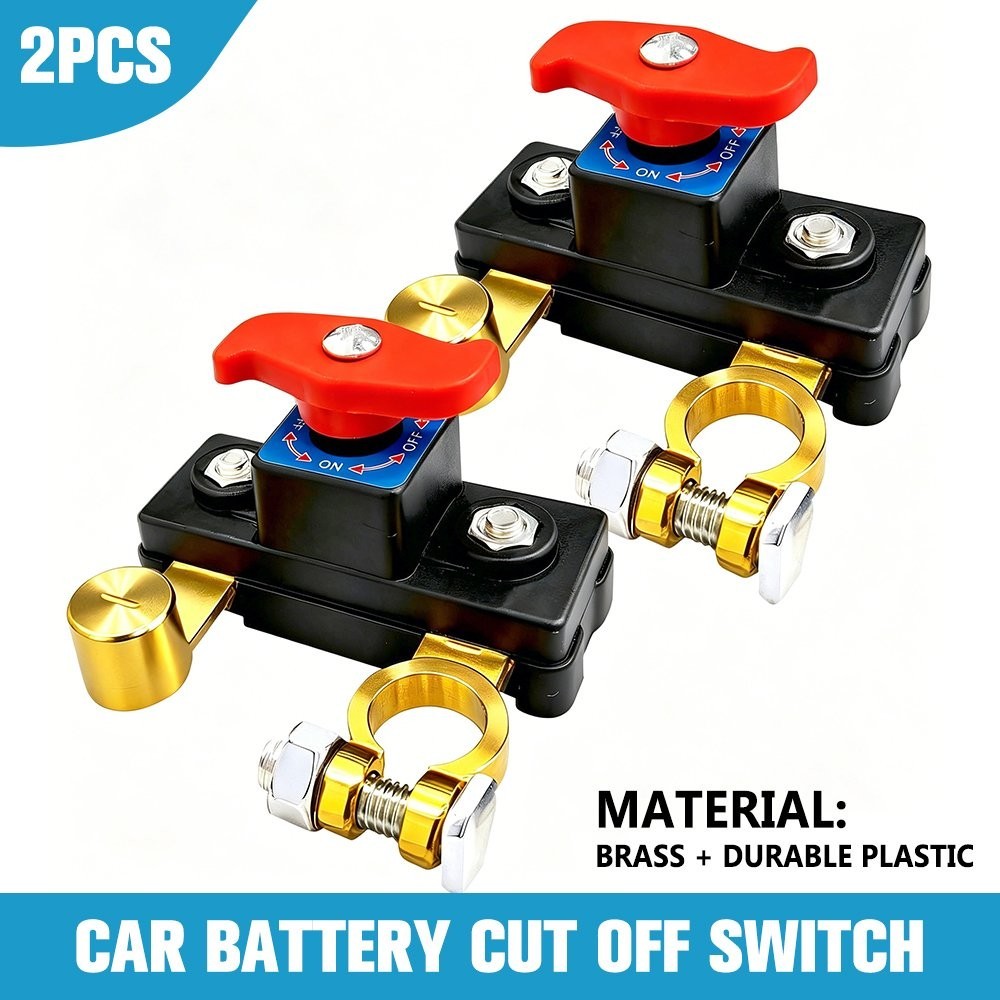 2Pcs Universal Battery Disconnect Switch 12V / 24V Cut Off Isolator for Cars RV
