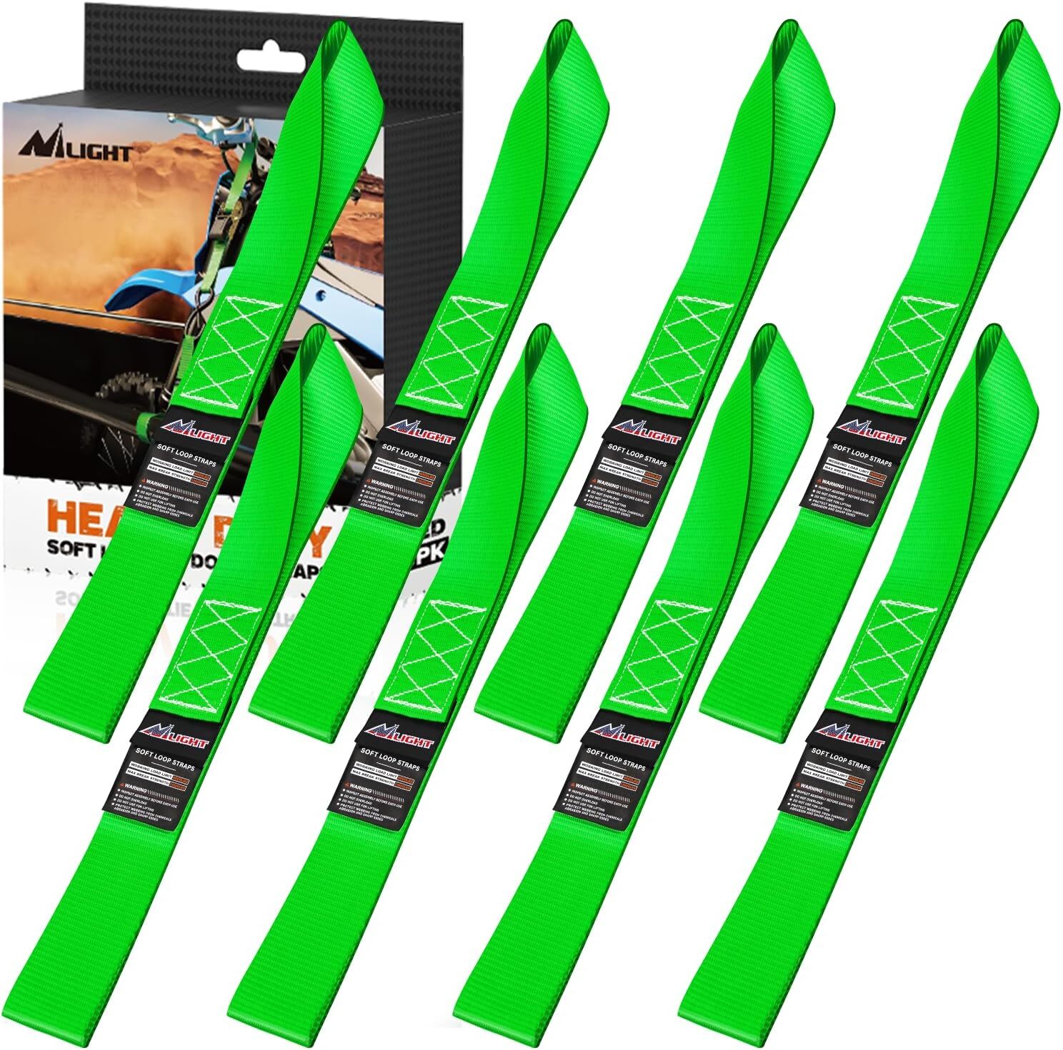 Nilight Soft Loop 1.7????17″ Motorcycle Tie Down Straps Orange Red Yellow Green