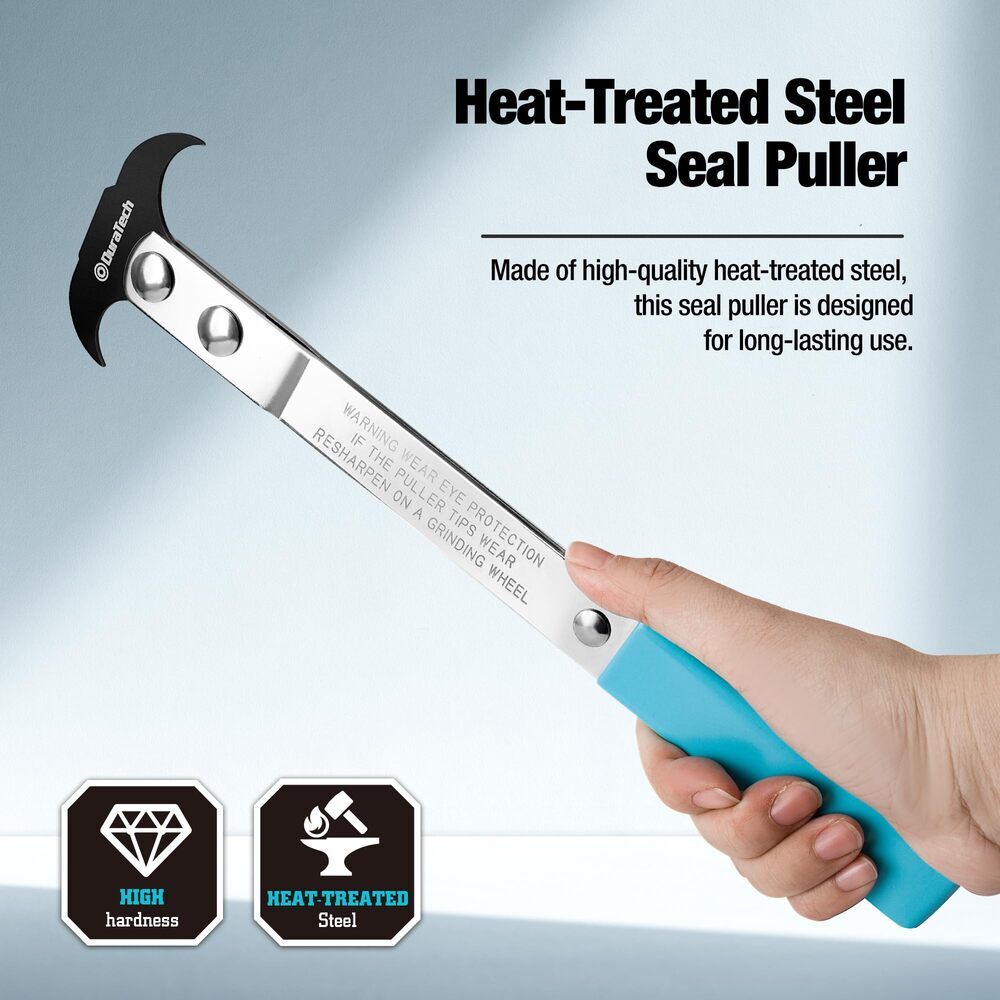 DURATECH Seal Puller Tool Seal Removal Tool Chrome-Plated Shaft & Blackened Head