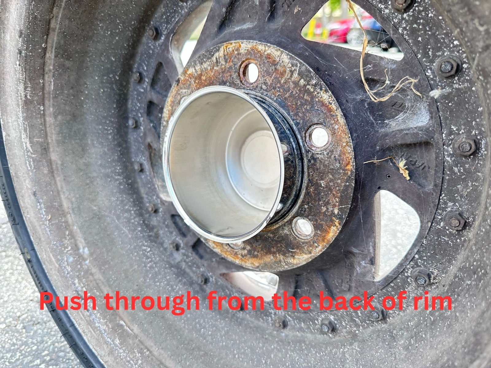 4 Chrome Stainless Steel Push Through Center Caps For 4.25″ Trailer Rims Bore