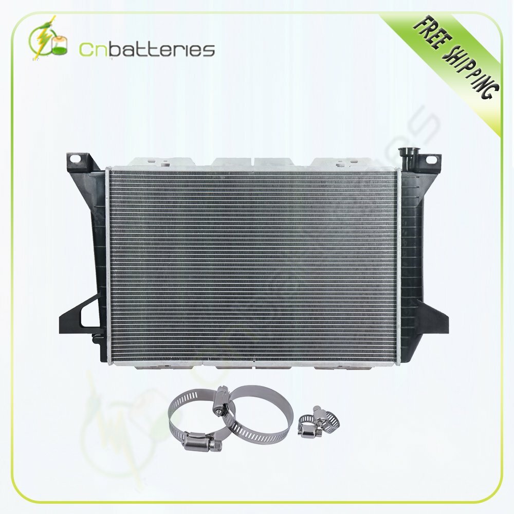 Radiator For 1985-1996 Ford Bronco F-150 F-250 w/ 8-10mm 27-51mm Hose Clamps Kit