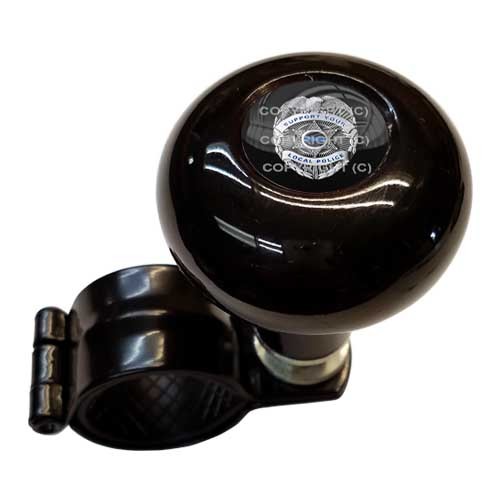 Black Steering Wheel Suicide Spinner Handle Knob Car Truck POLICE BADGE BL LINE