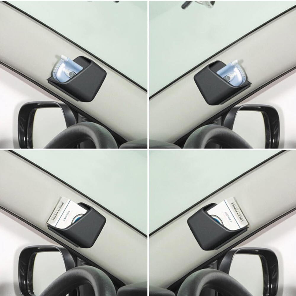 2pcs Black Car Interior Accessories Glasses Organizer Storage Bag Box Holder