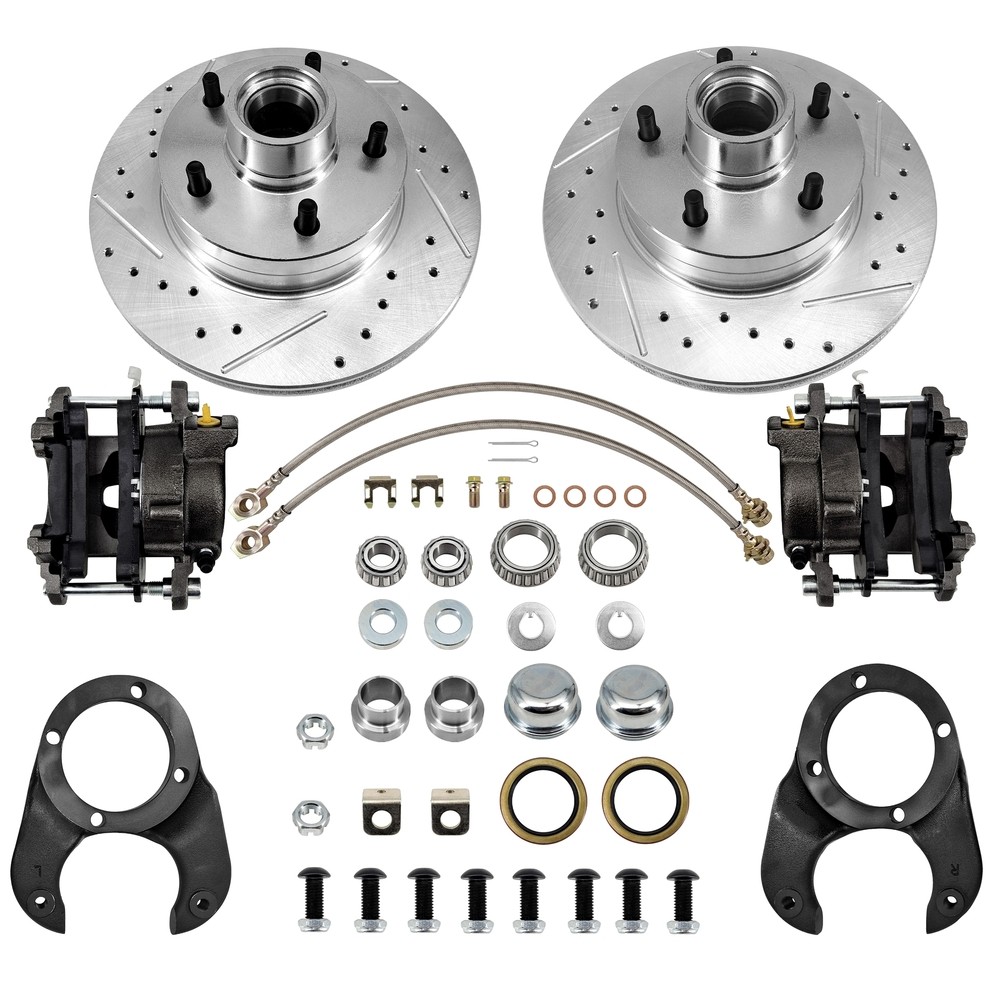Disc Brake Kit, 5 on 4-3/4 Bolt Pattern, Metric Caliper, for 1937-1948 Spindles