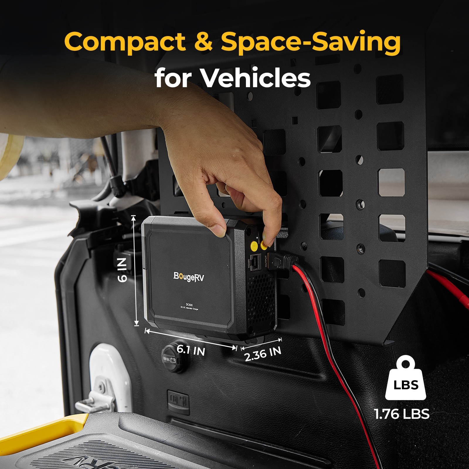 600W DC-DC Car Alternator Charger 6X Faster 12V/24V for Portable Power Stations