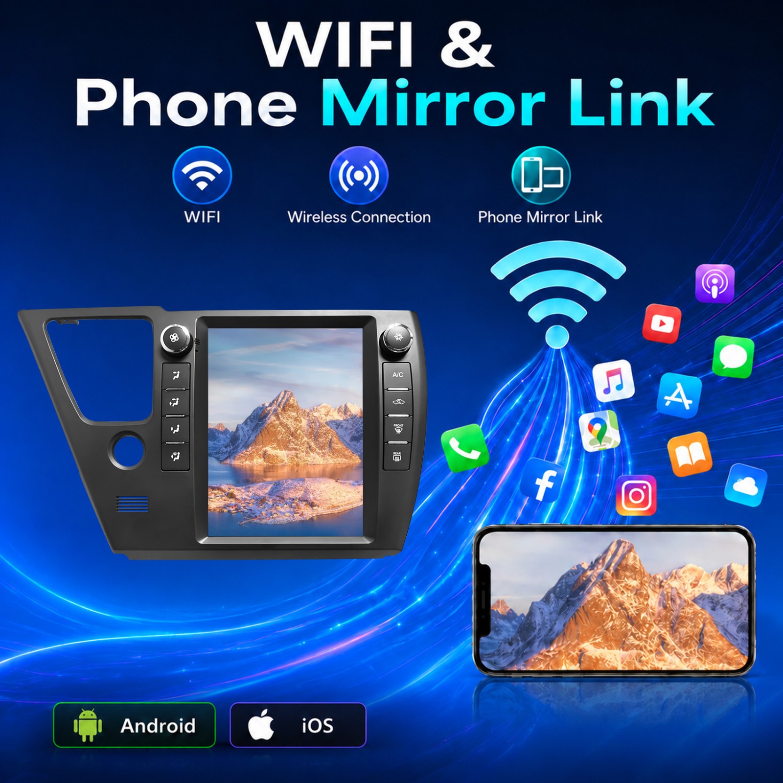 For 2012-2015 Honda Civic Android 14.0 Car Stereo Radio Apple Carplay GPS Player