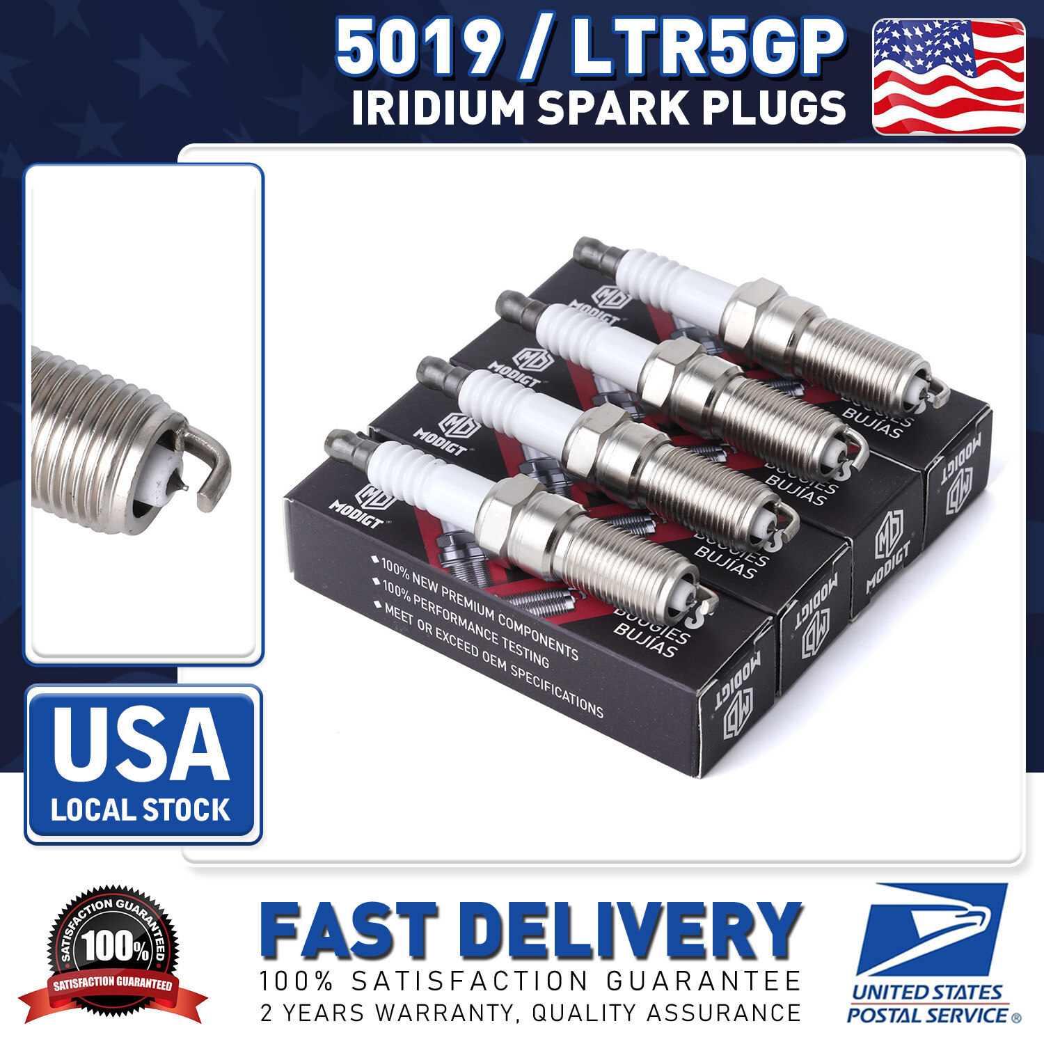 (Set of 8) Premium 5019 / LTR5GP Iridium Spark Plugs Kit – New And High Quality