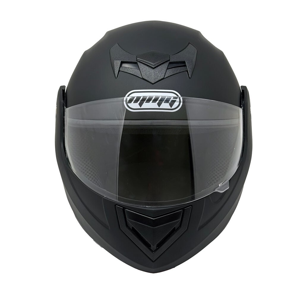 MMG Adult Motorcycle Modular Full Face Helmet Flip up Visor (Matte Black, Med)