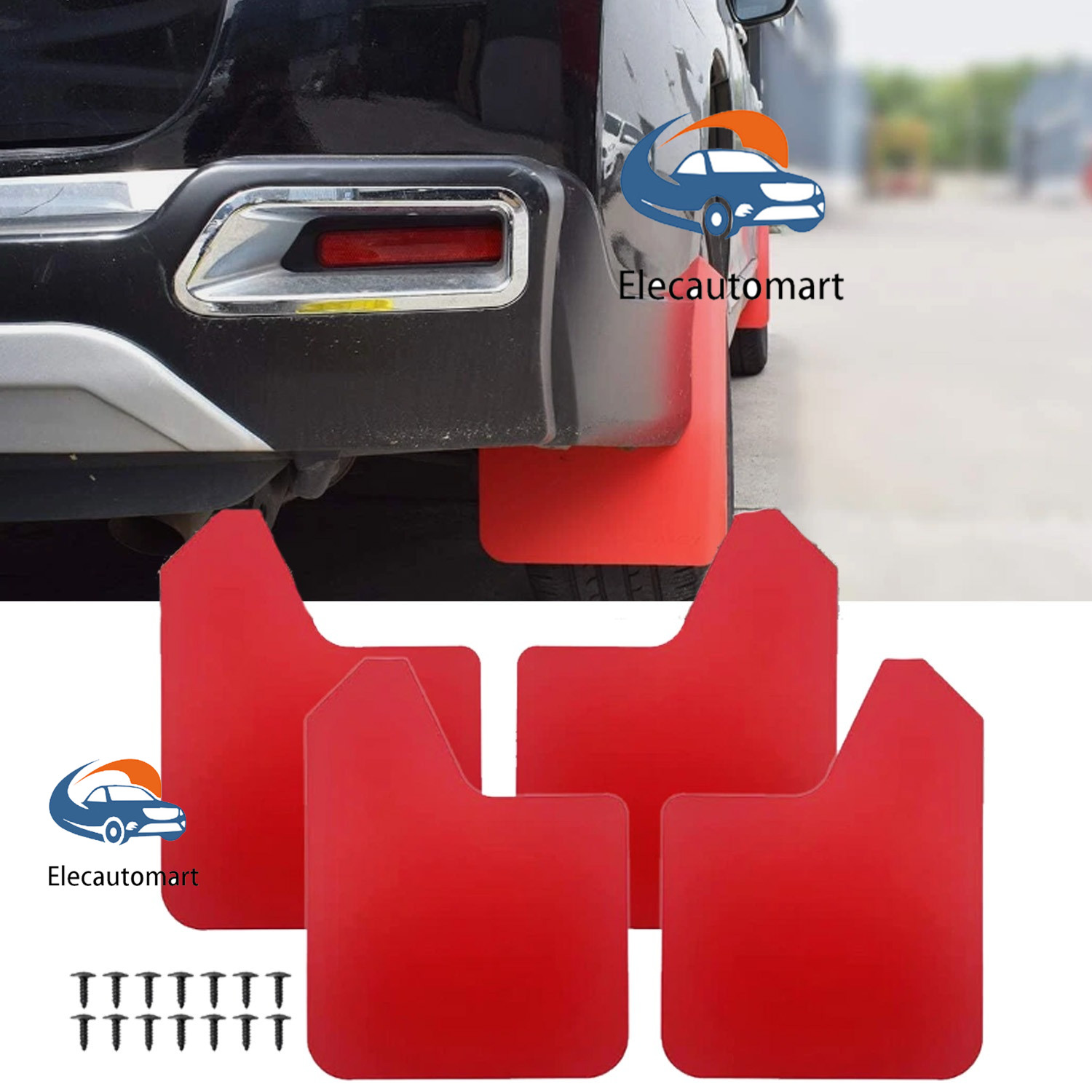 4 Pcs Red Rally Racing Flexible Mud Flaps Splash Guard For Chevrolet Monte Carlo