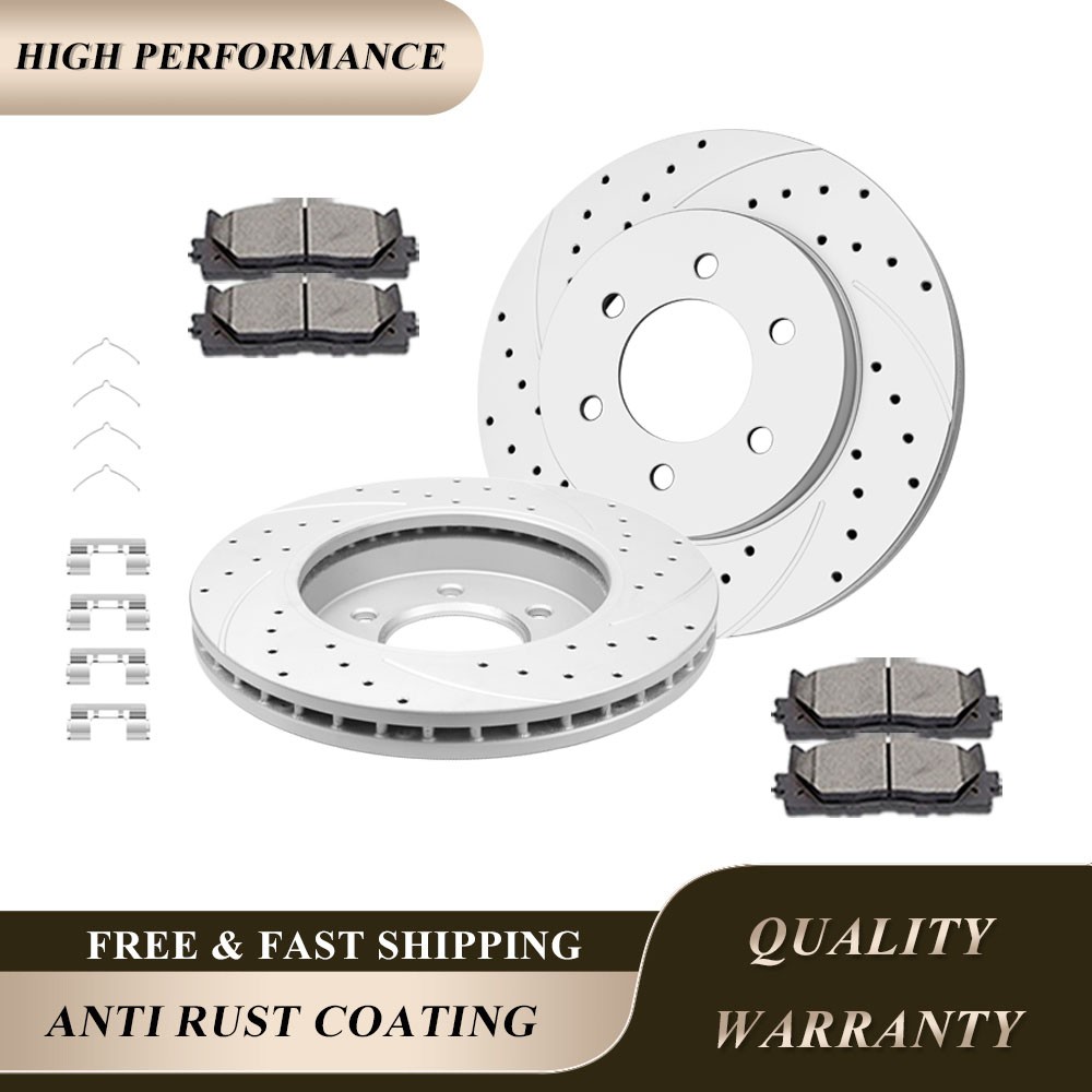 13.00″ Front Drilled Rotors Brake Pads Kits Fit for 04-08 4WD Ford F-150 Mark LT