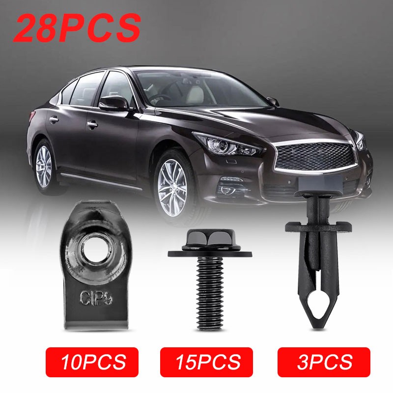 Car Body Bolts & U-nut Clips Engine Under Cover Splash Shield Guard Hardware Kit