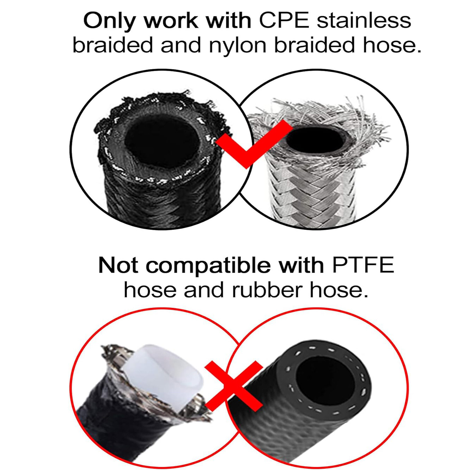 Black 6AN(9/16-18 UNF) Hose End Fitting 150 Degree Swivel for CPE Braided Hose.