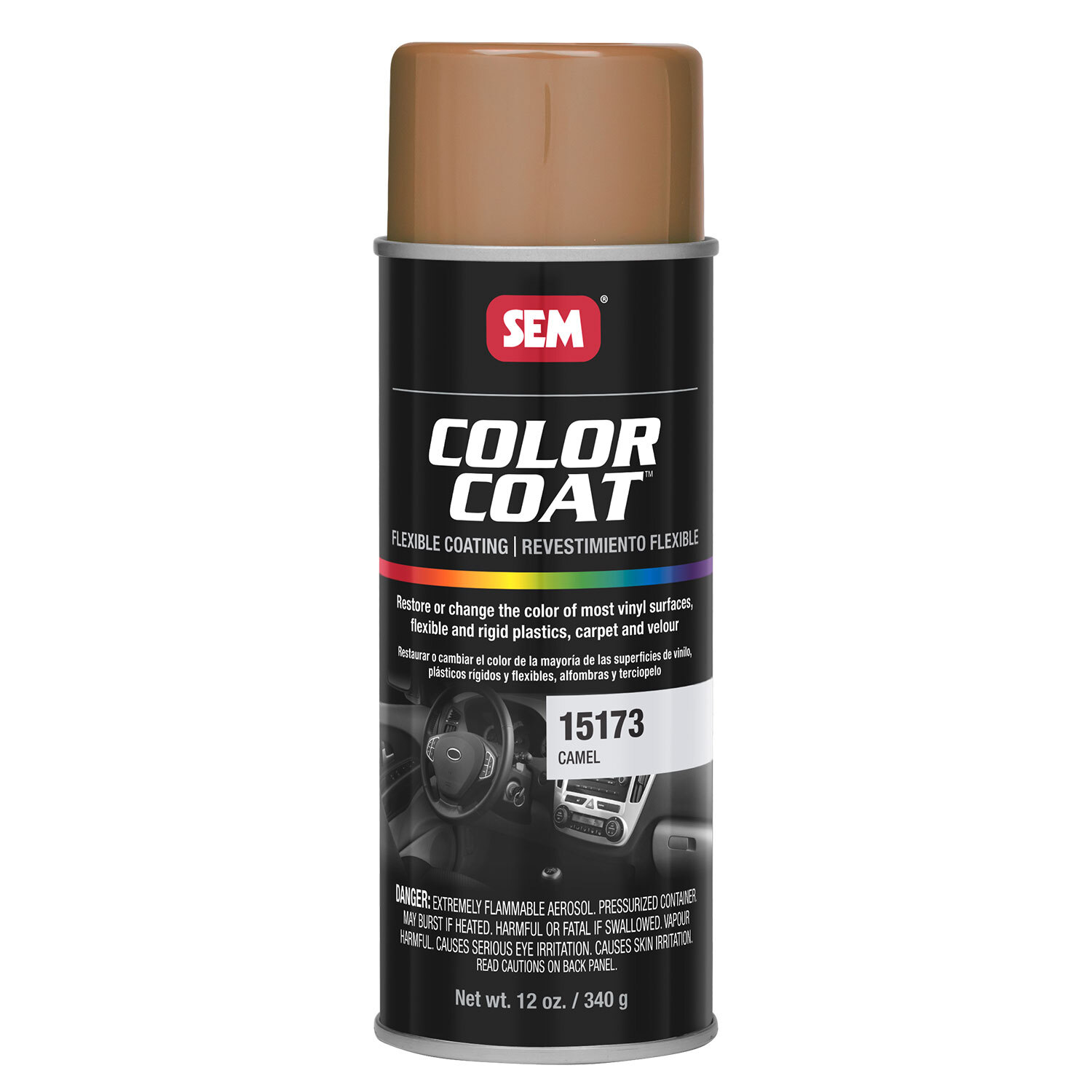 SEM Paint Carpet Plastic Vinyl Flat Camel Aerosol 12 oz. Ea 15173
