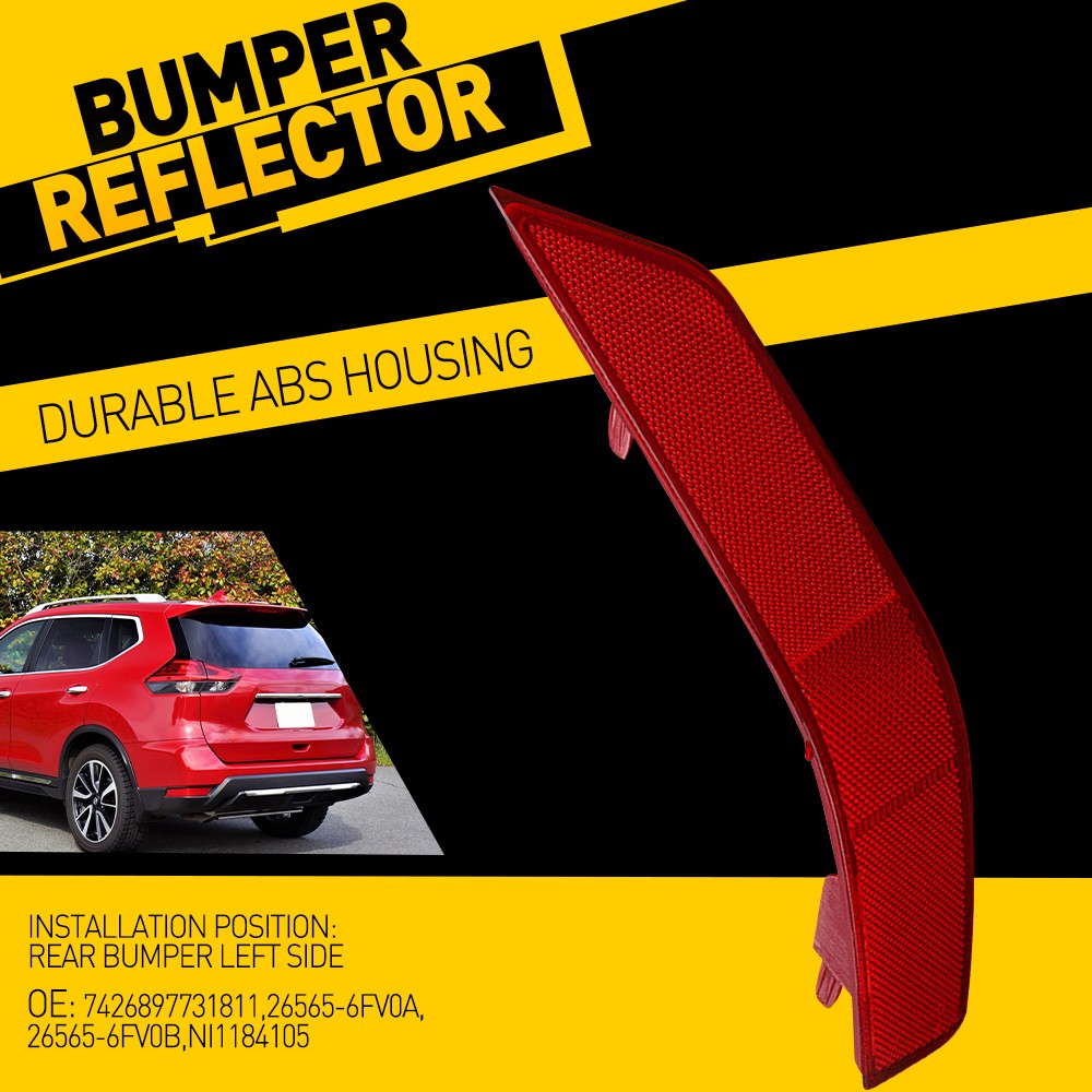 Rear Bumper Reflector Drive/Passenger Side For Nissan Rogue 2017 2018 2019 2020