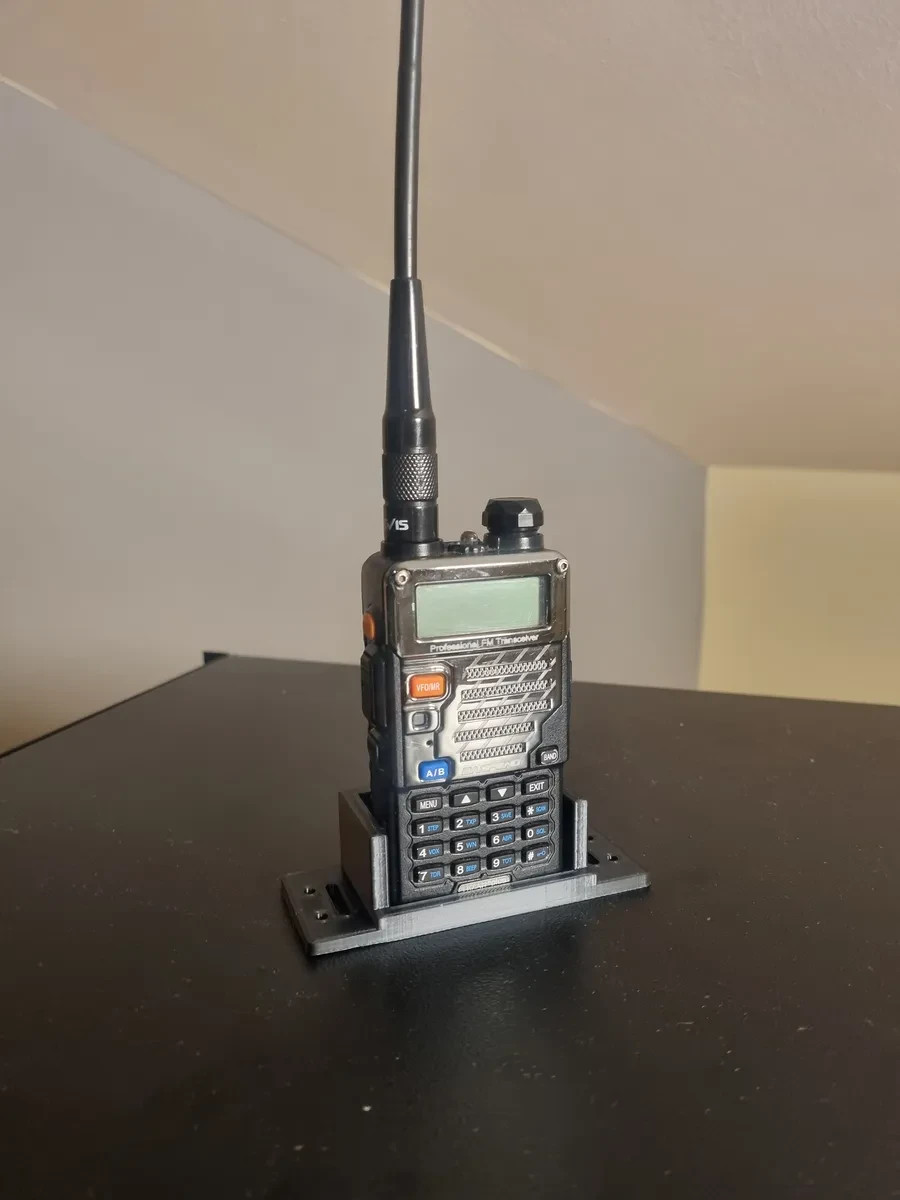 Baofeng UV-5R Desktop Radio Holder Stand 3D Printed Secure Mount Dock