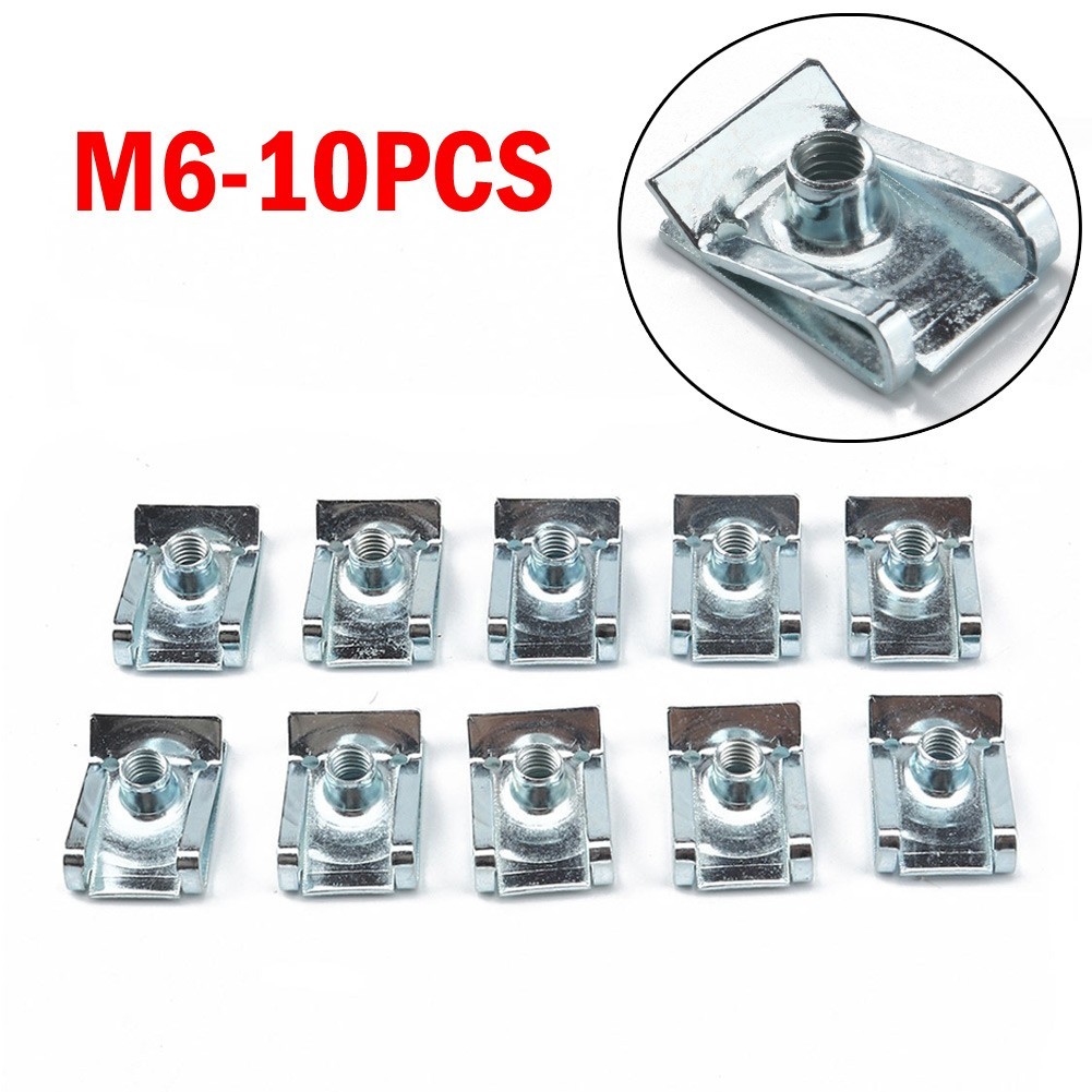 Car Clip Nuts M6 10PCS 304 Stainless Steel 65 Manganese Steel Speed Clips