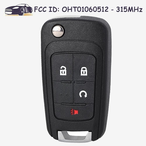 Flip Remote Key Fob 4 Button 315MHz OHT01060512 for 2010- 2019 Chevrolet Equinox