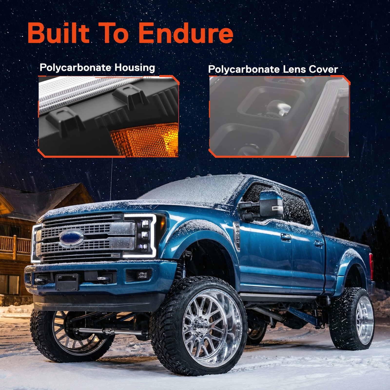 Full LED Headlight for 2017-2019 Ford F250 F350 F450 F550 Super Duty w/Halogen
