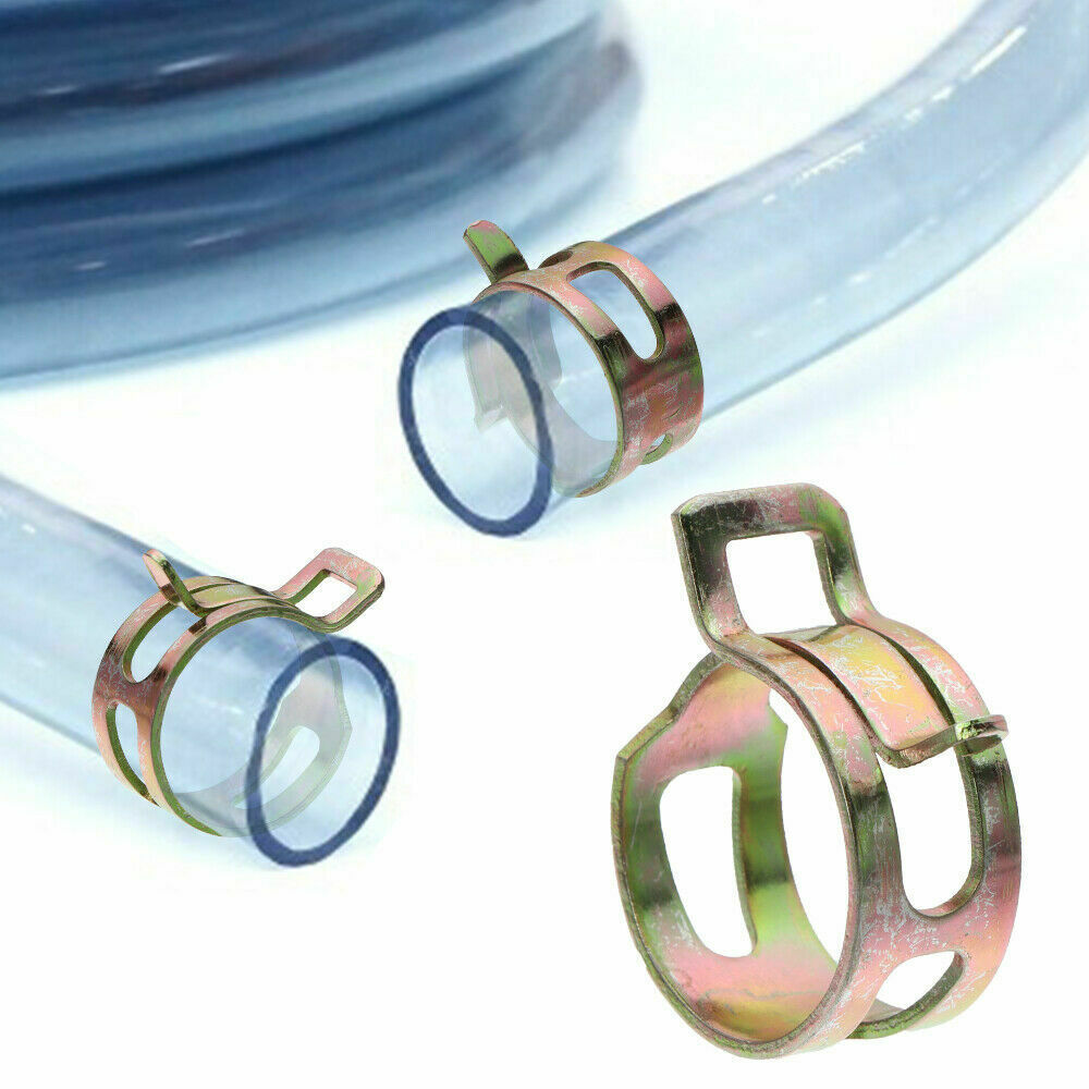 50Pcs Spring Hose Clamps 9mm 0.3″ Fastener Fuel Water Line Pipe Air Tube Clips