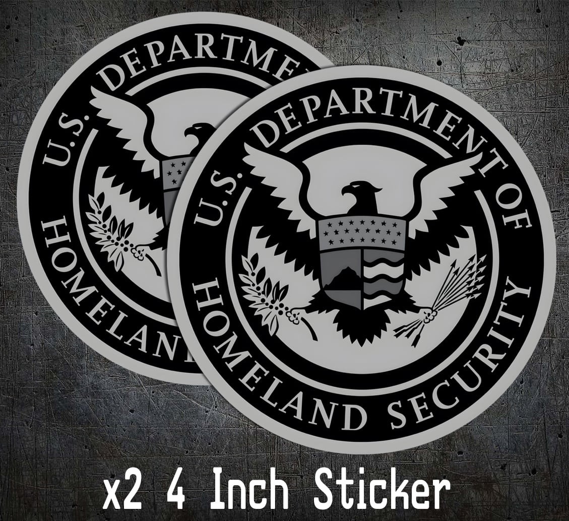X2 Subdued Department of Homeland Security Decal HSI ICE 4 inch Trump Vance Maga