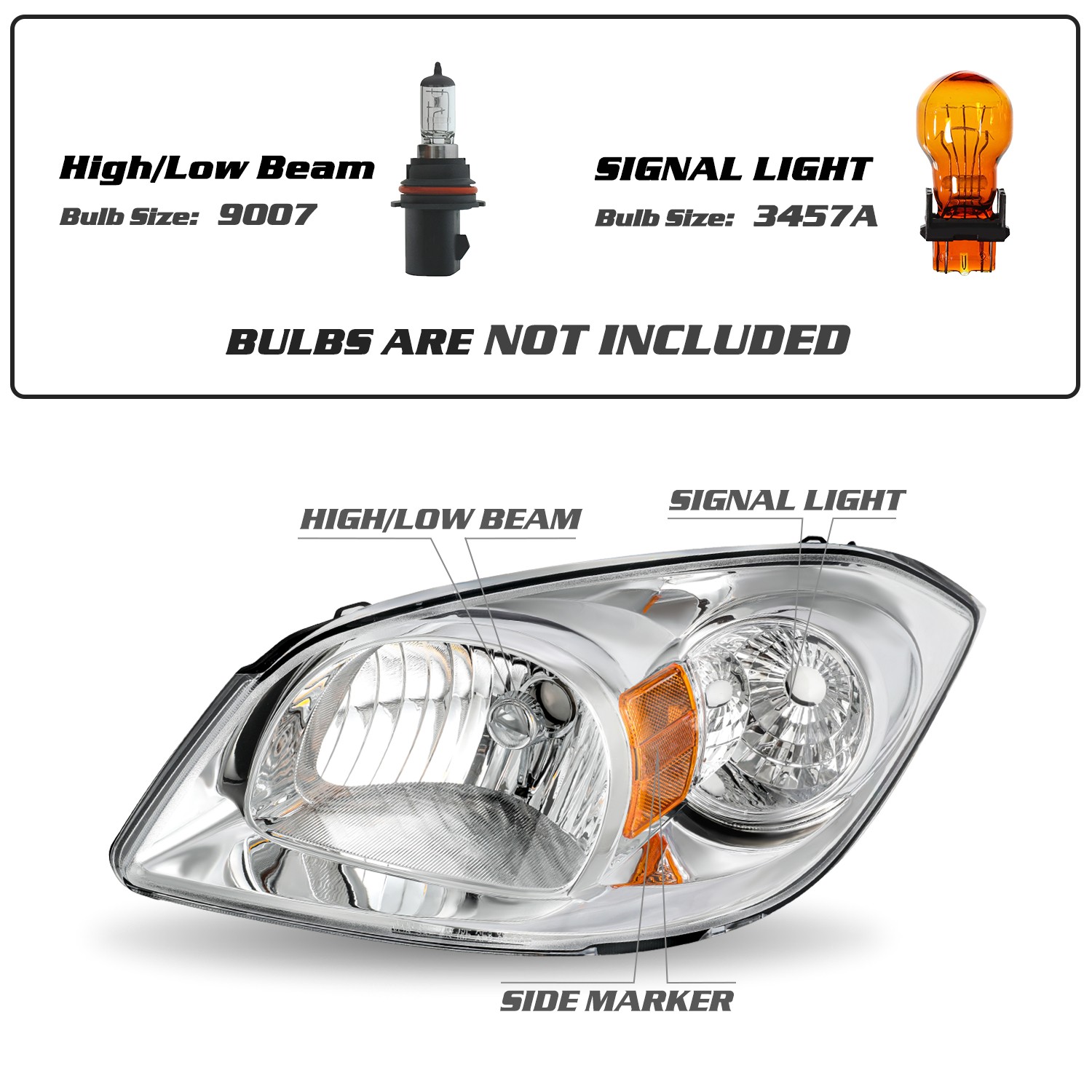 For 2005-2010 Chevy Cobalt 07-10 Pontiac G5 Headlights Headlamps Left & Right
