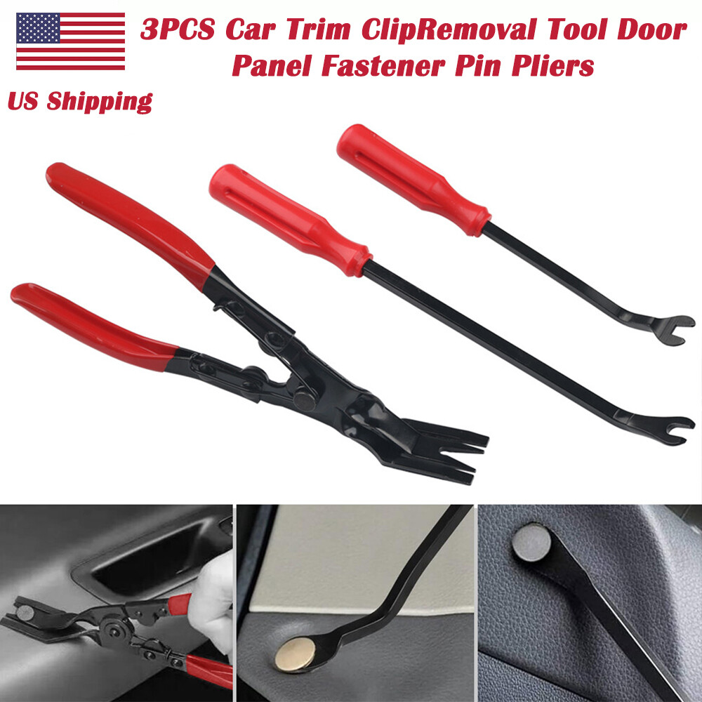 3Pcs Auto Clip Pliers Set and Fastener Remover, Car Trim Rivet Removal Pry Tool