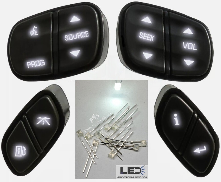 White Led Upgrade Kit – GM Steering Wheel Switches Controls Buttons 03-06