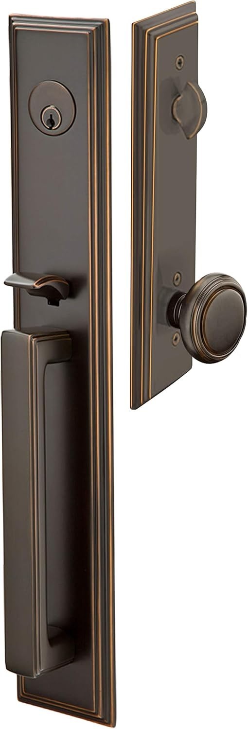 Emtek 4212NWUS10B Melrose Entrance Handleset Oil Rubbed Bronze Norwich Knob US10