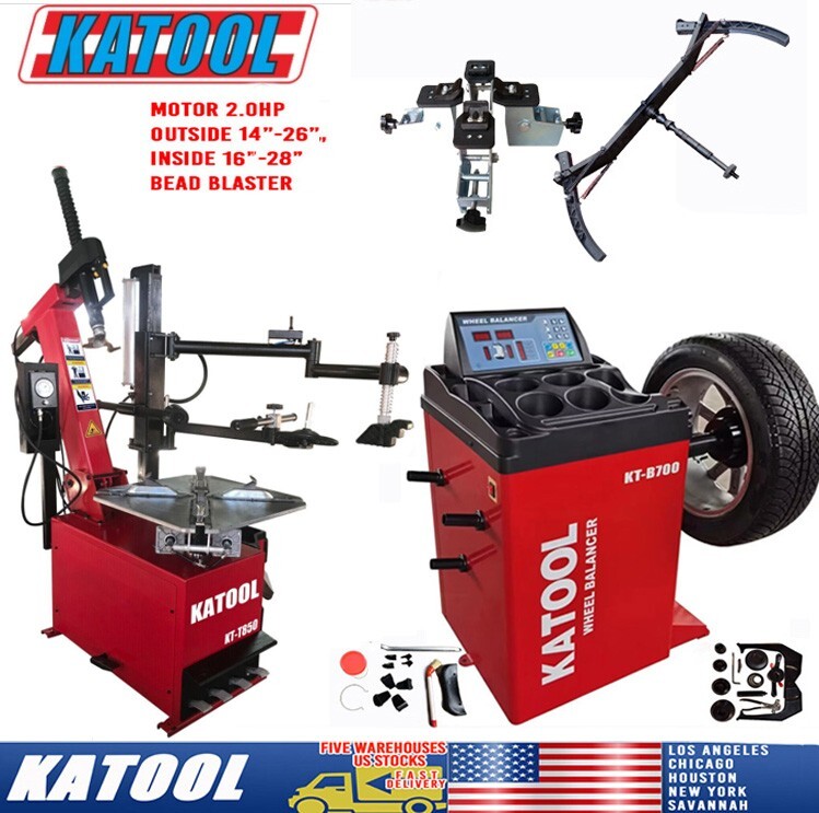 KATOOL Combo Tire Changer and Wheel Balancer 2.0HP Motor with Motorcycle Adaptor