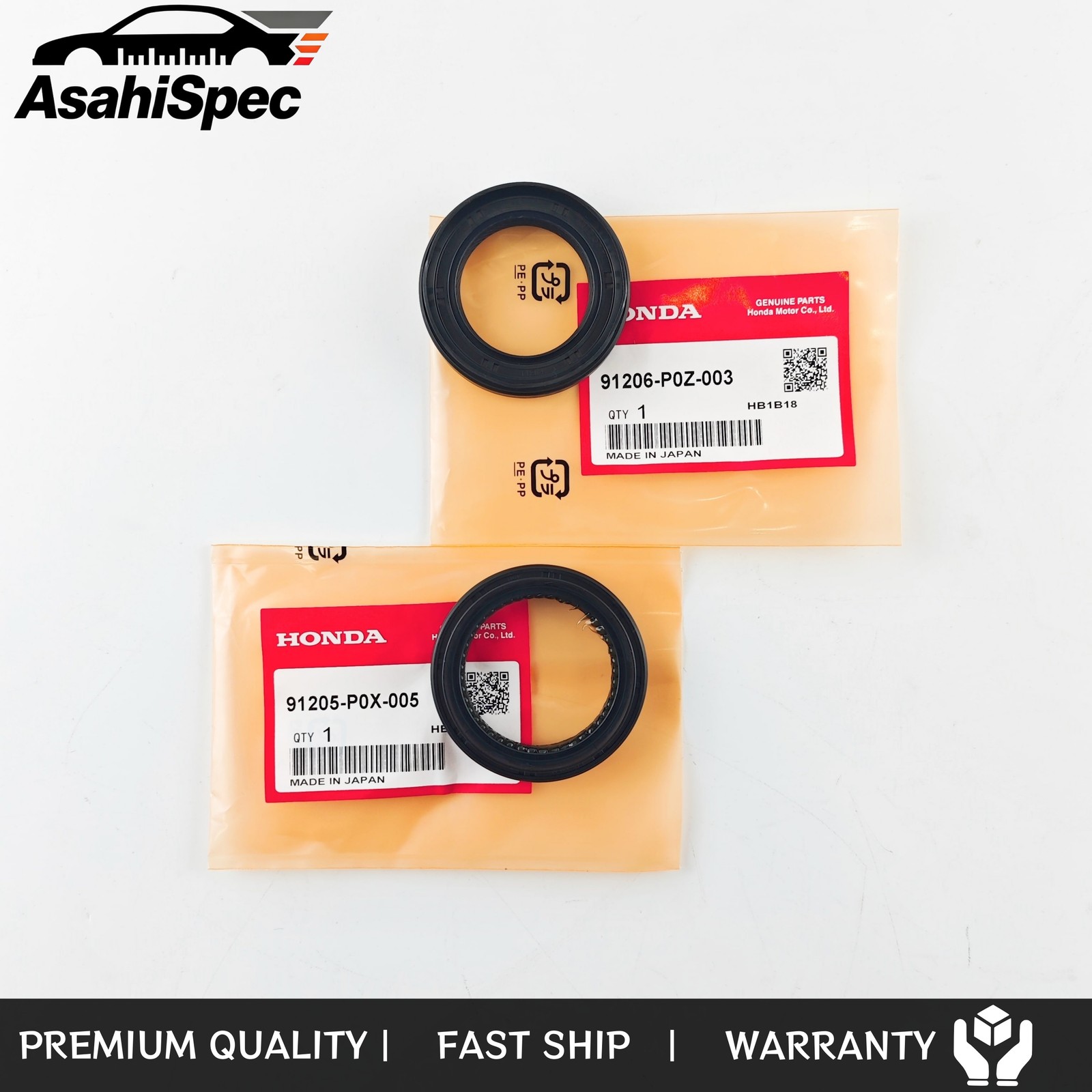 91206P0Z005 91205P0X005 OEM Left+Right Side Drive Axle Seal Set For Acura Honda