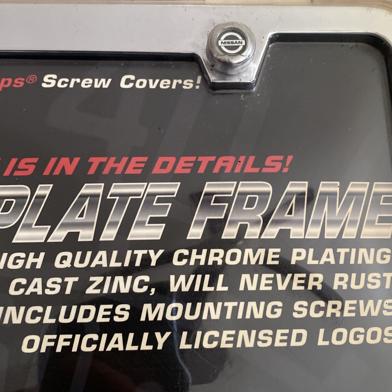 Nissan Frontier Chrome Plating Cast Zinc License Plate Frame Holder W/ Hardware