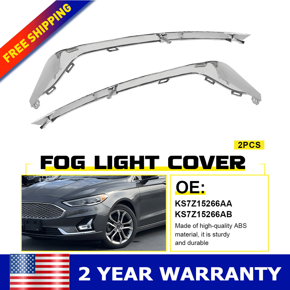 KS7Z15266AB Durable Chrome Fog Light Strip Trim 2PCS For Ford Fusion 2019 2020