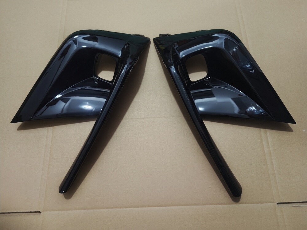 1Pair Gloss Black Front Bumper Fog Light Cover Trim For Honda Civic 11th 2022-24