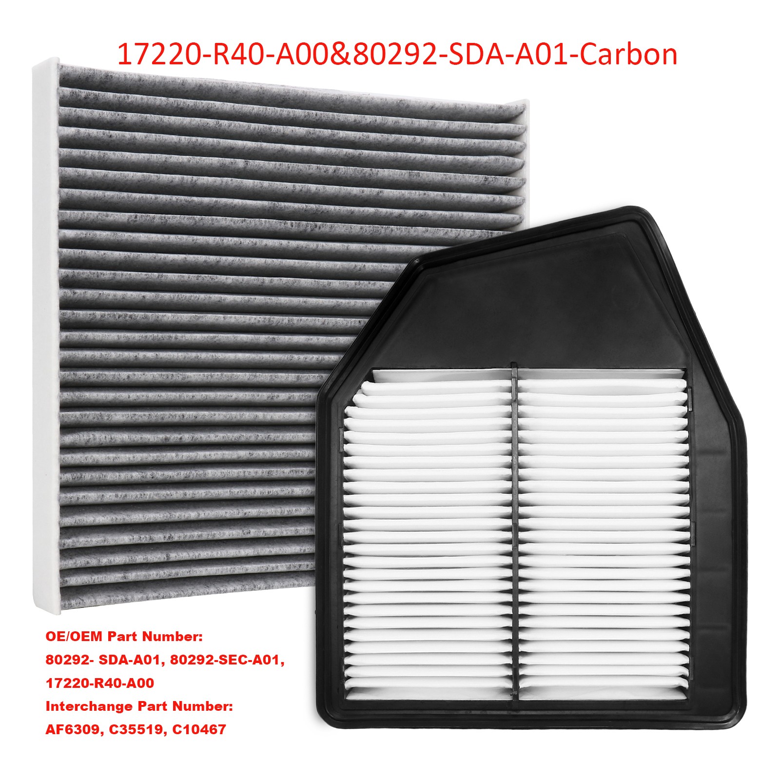 Engine+Cabin Air Filter For Honda Accord 2008-2012 Crosstour Premium Combo Set