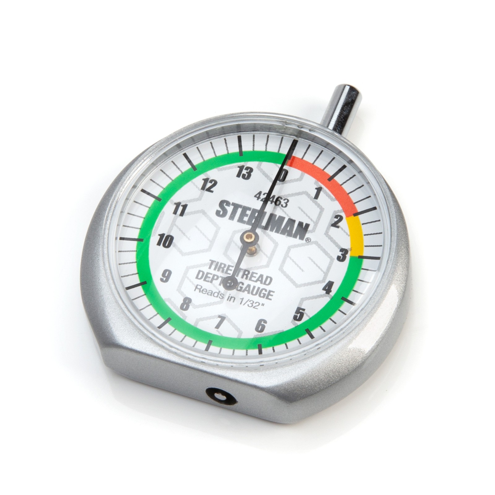 Steelman Metal Casing Dial-Type Color-Coded Tread Depth Gauge 42463