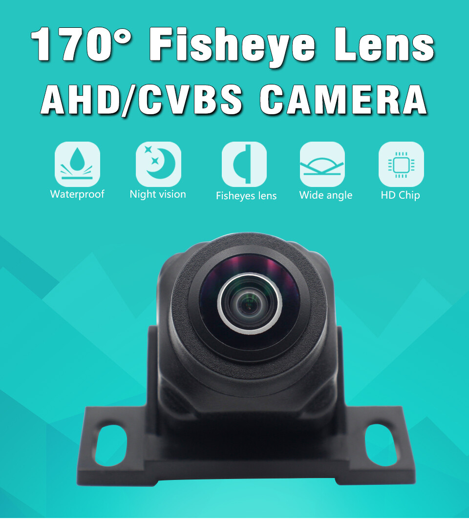 170° Fisheye Rear View Camera Reverse Backup Parking Cam Night Vision AHD/CVBS