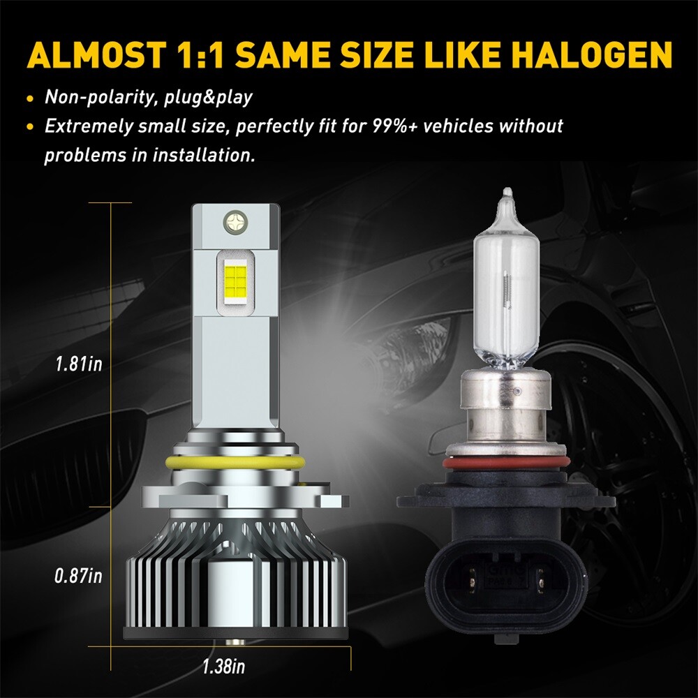 CANBUS 9006 HB4 LED Headlight Bulbs Kit 40000LM Low Beam Super Bright 6500K
