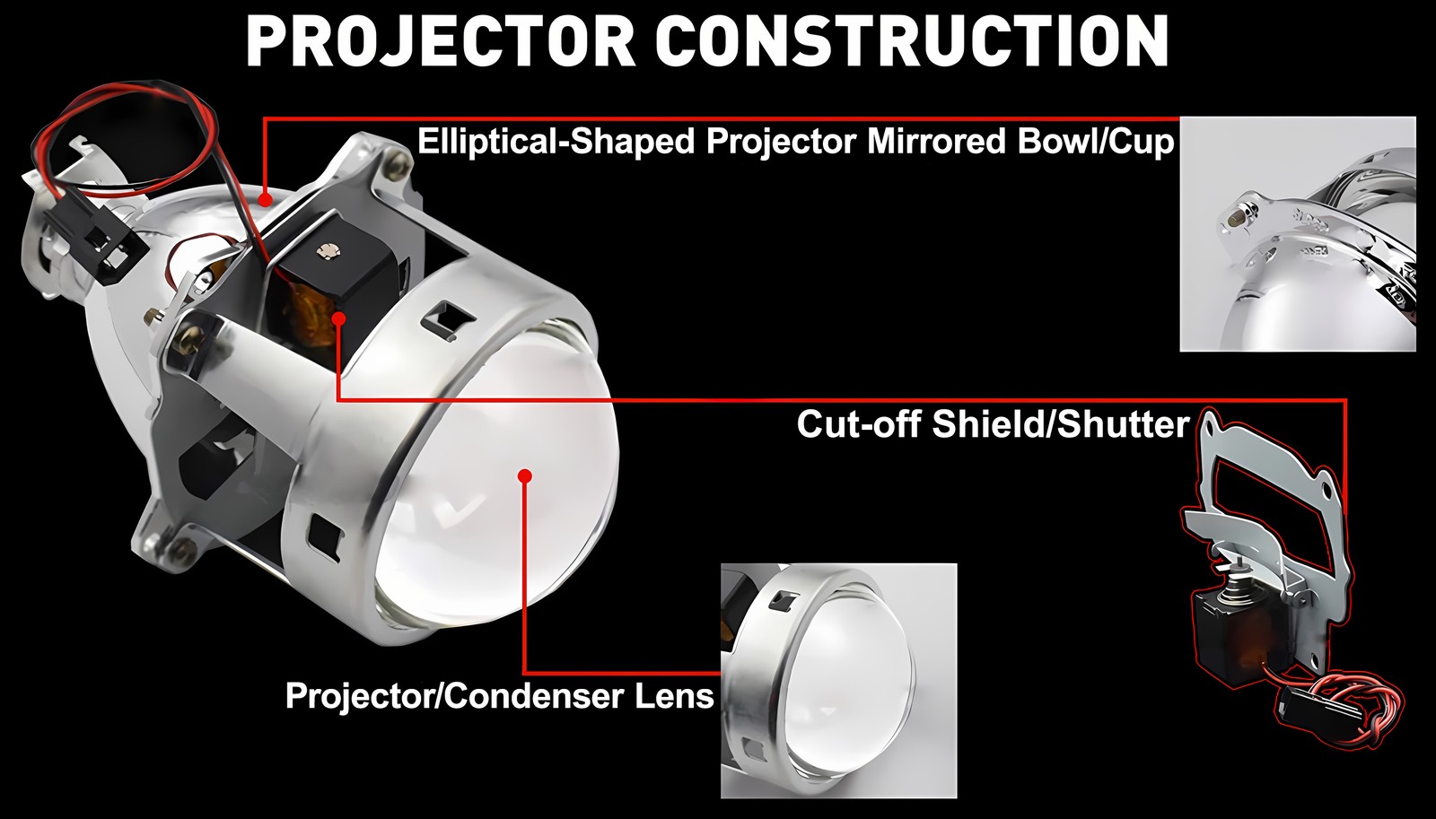 HID Projector Headlights W/ Ballast & HID Bulbs For 2007-2014 Cadillac Escalade