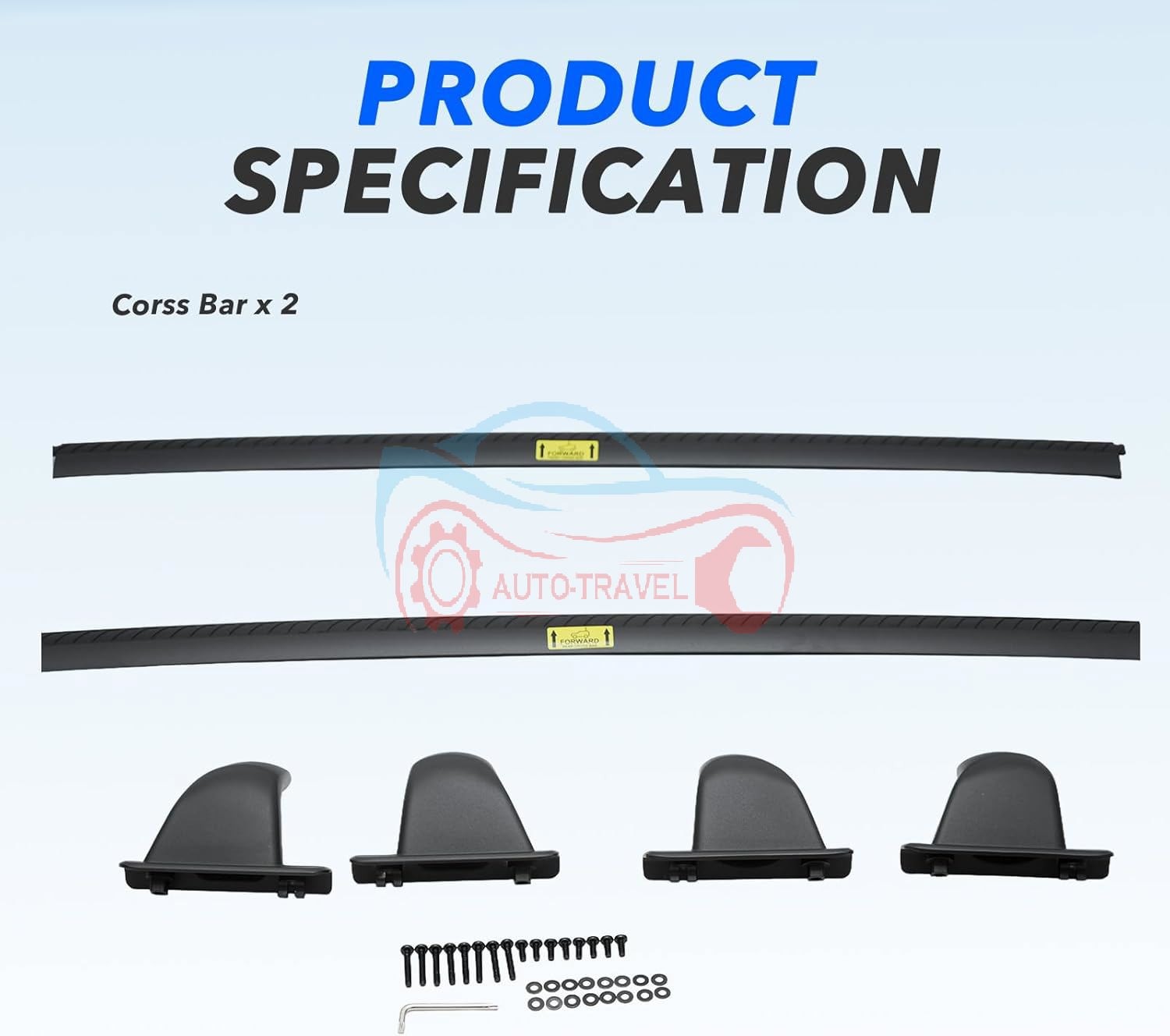 2Pcs Roof Rack Cross Bars FOR Infiniti QX60 2022-2026 Rooftop Black & Silver