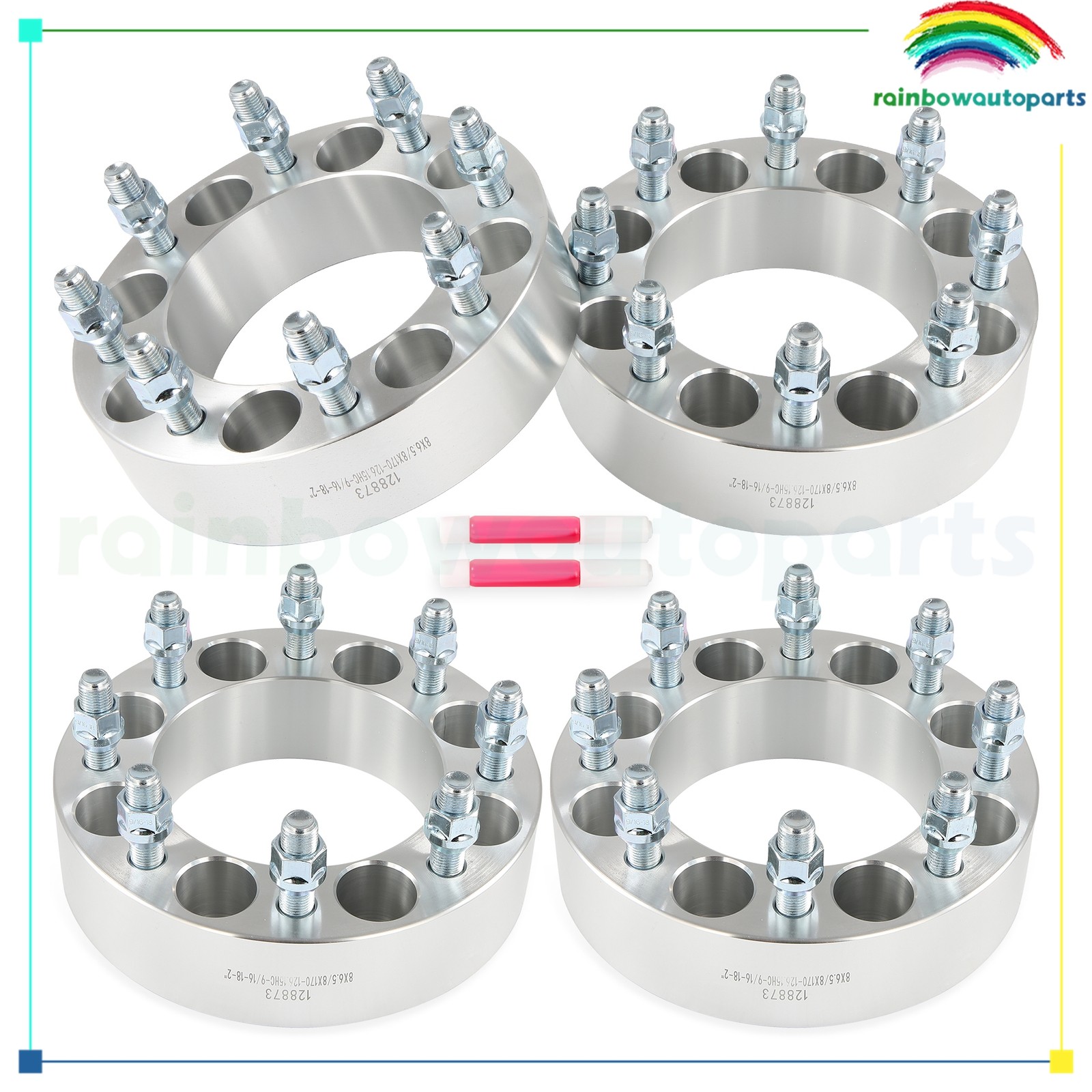 4Pcs 2″ 8×6.5 to 8×170 Wheel Adapters 9/16″x18 For Dodge Ram 2500 3500 F-250