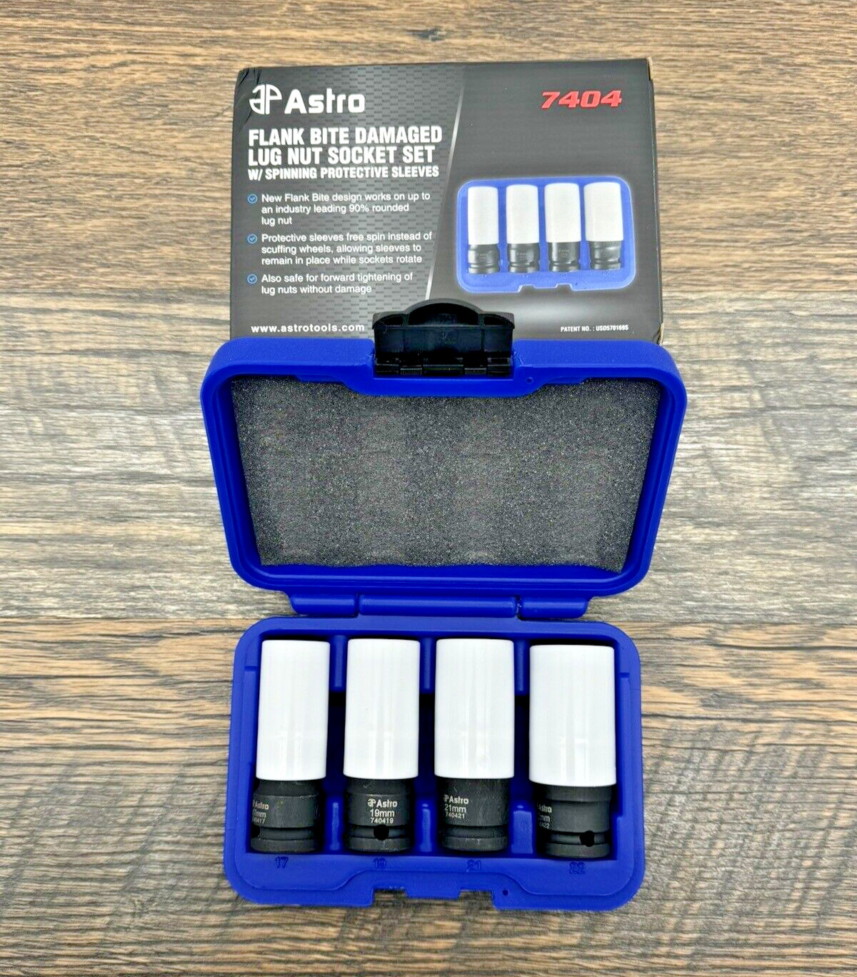Astro Tool 1/2″dr 4pc Flank Bite Damaged/Rounded Lug Nut Impact Socket Set #7404